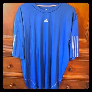 Adidas workout shirt, royal blue, 2XL, 100% poly